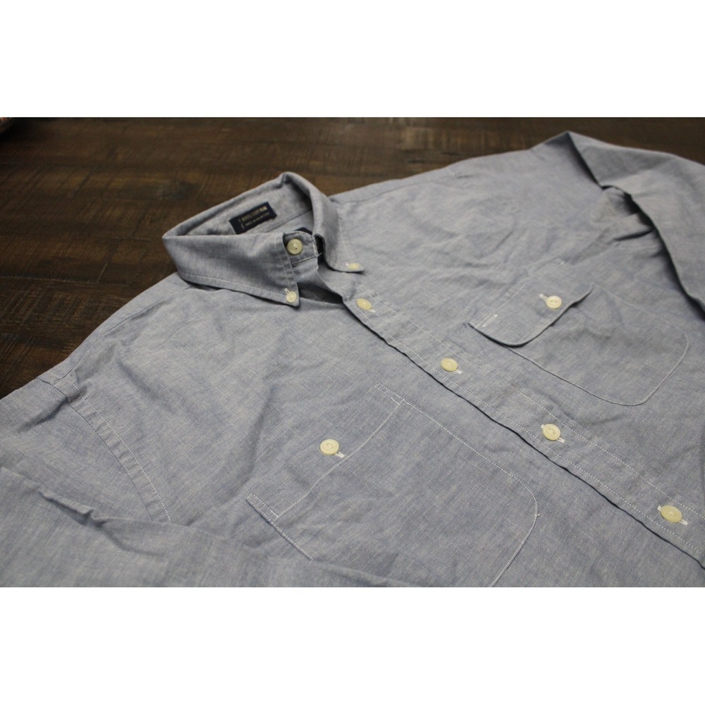 VTG Boy Scouts Ralph Lauren Chaps Shirt Mens 16 34/35 Blue Chambray Long Sleeve